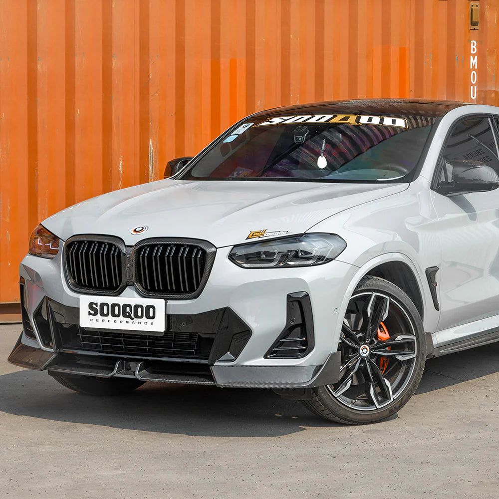 SOOQOO V2 Carbon Fibre Front Lip Spoiler - Compatible with BMW X4 LCI (G02) - SOOQOO Official Front Lip