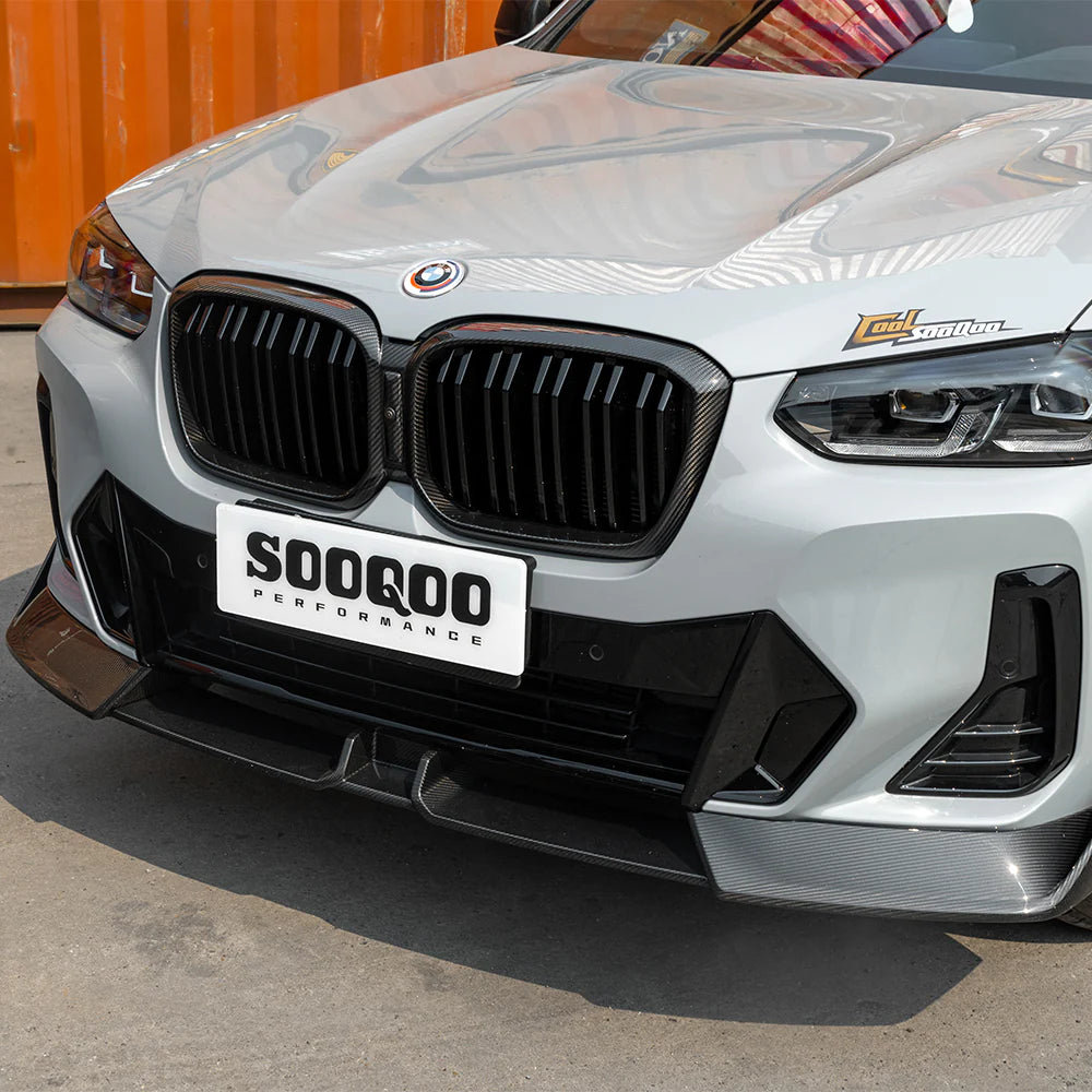 SOOQOO V2 Carbon Fibre Front Lip Spoiler - Compatible with BMW X4 LCI (G02) - SOOQOO Official Front Lip