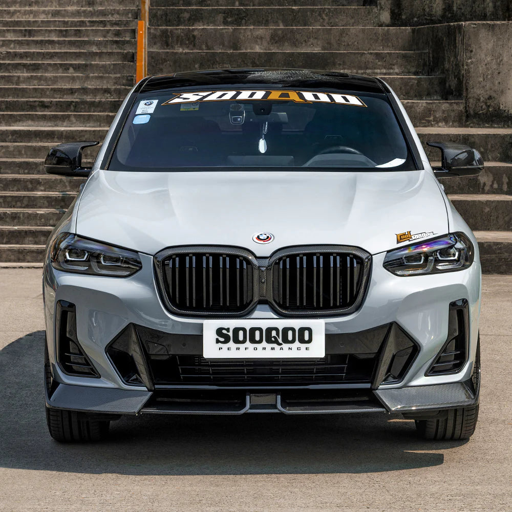SOOQOO V2 Carbon Fibre Front Lip Spoiler - Compatible with BMW X4 LCI (G02) - SOOQOO Official Front Lip