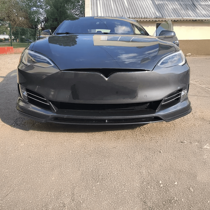 Tesla Model S (FL) FD Style Carbon Fibre Front Lip - Twenty Two Tuning Front Lip