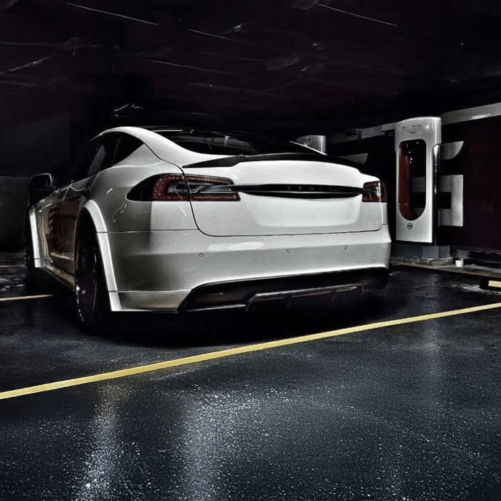 Tesla Model S (PFL) REVO Style Carbon Fibre Rear Diffuser - Twenty Two Tuning Rear Diffuser