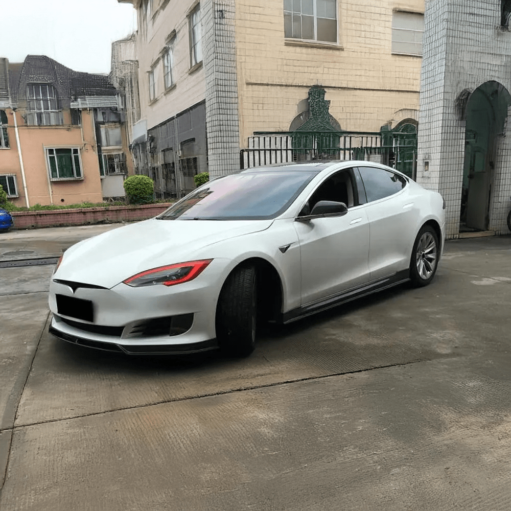 Tesla Model S (PFL) REVO Style Carbon Fibre Side Skirt Extensions - Twenty Two Tuning Side Skirts