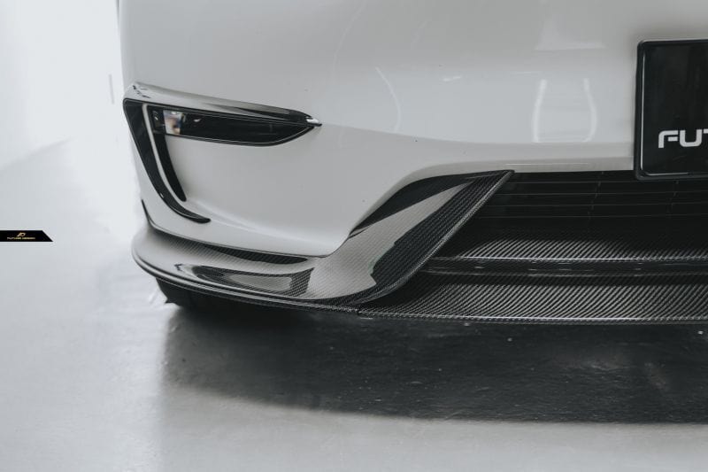 Tesla Model Y Future Design Carbon Fibre Front Lip Spoiler - Future Design Front Lip