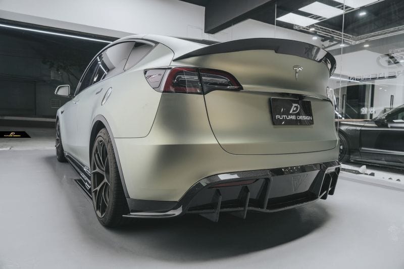 Tesla Model Y Future Design Carbon Fibre Rear Diffuser - Future Design Rear Diffuser