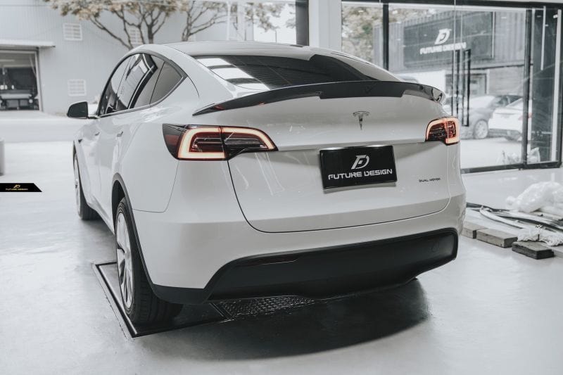 Tesla Model Y Future Design V2 Carbon Fibre Rear Trunk Spoiler - Future Design Rear Spoiler