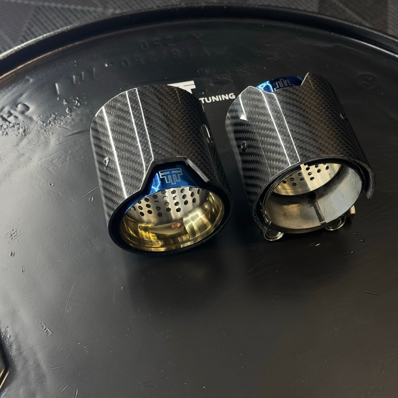 TTT Carbon Fibre Exhaust Tips - Compatible with BMW 1 Series (F20/F21) - Twenty Two Tuning Exhaust Tips