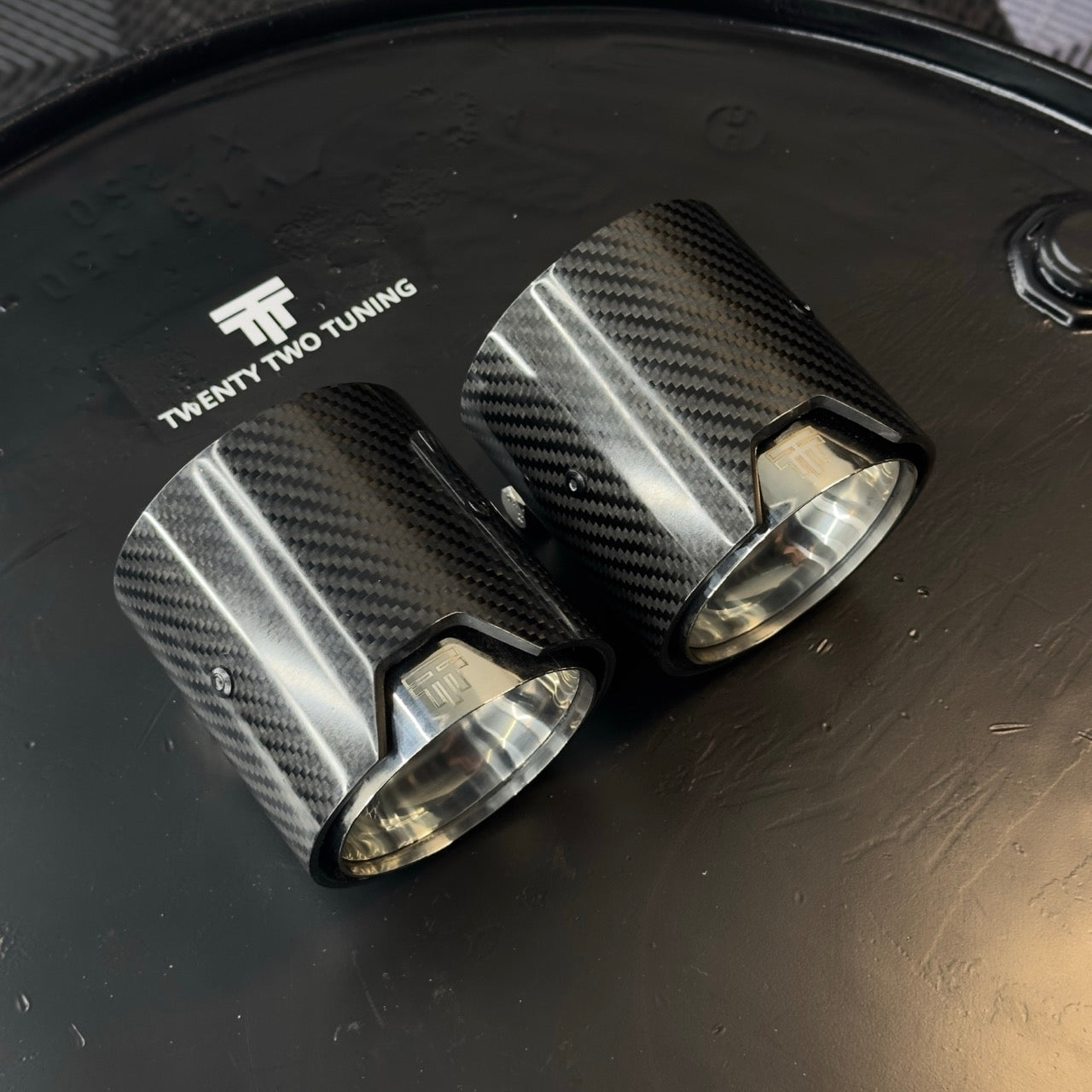 TTT Carbon Fibre Exhaust Tips - Compatible with BMW 1 Series (F20/F21) - Twenty Two Tuning Exhaust Tips