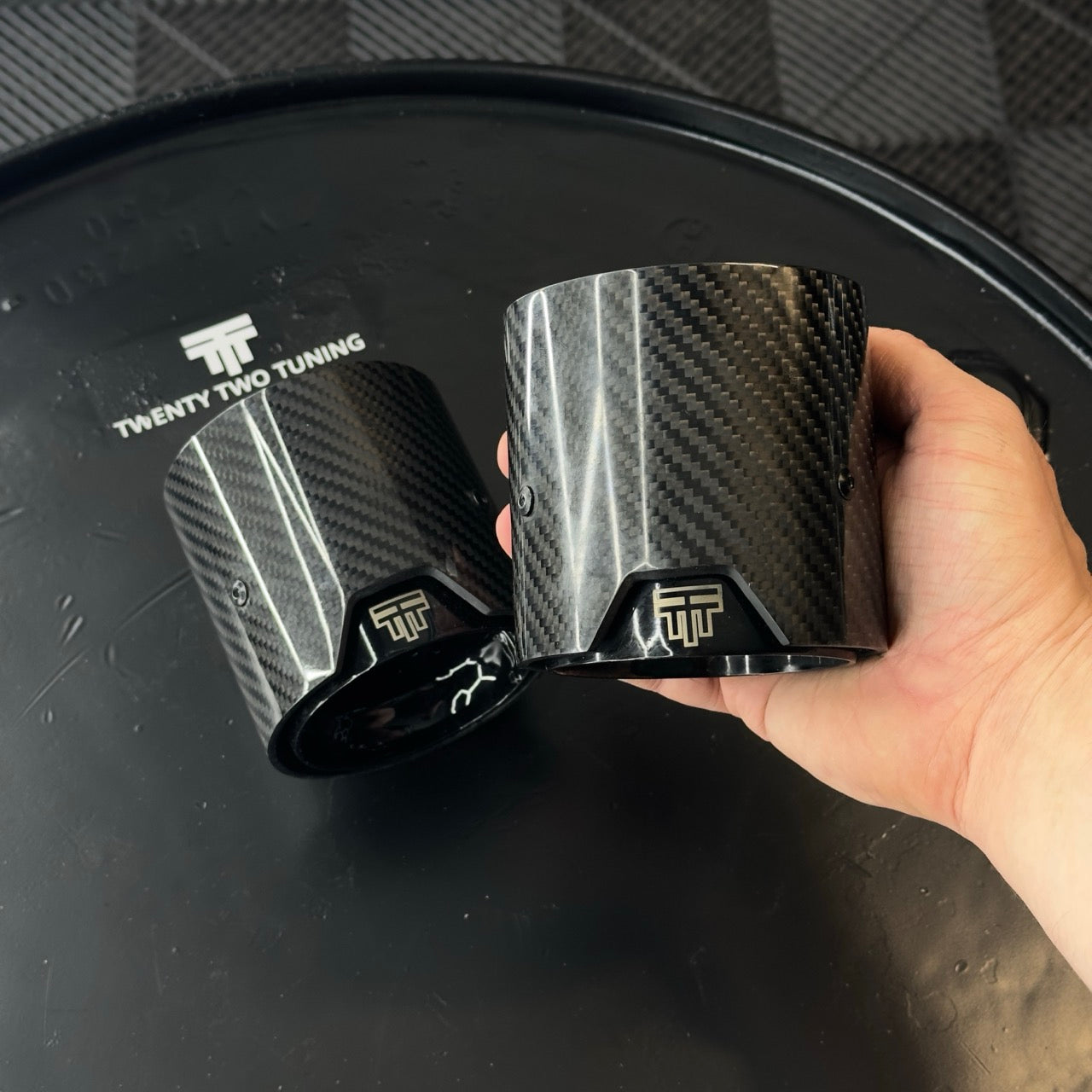 TTT Carbon Fibre Exhaust Tips - Compatible with BMW 1 Series (F20/F21) - Twenty Two Tuning Exhaust Tips
