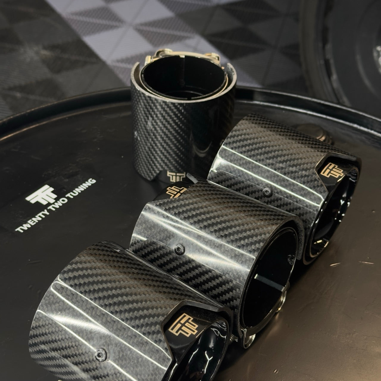 TTT Carbon Fibre Exhaust Tips - Compatible with BMW M3 (F80) - Twenty Two Tuning Exhaust Tips