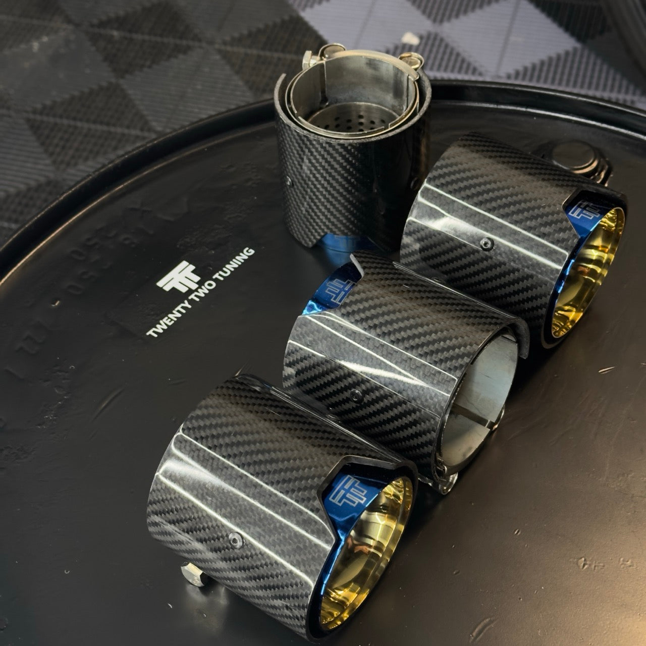 TTT Carbon Fibre Exhaust Tips - Compatible with BMW M3 (F80) - Twenty Two Tuning Exhaust Tips