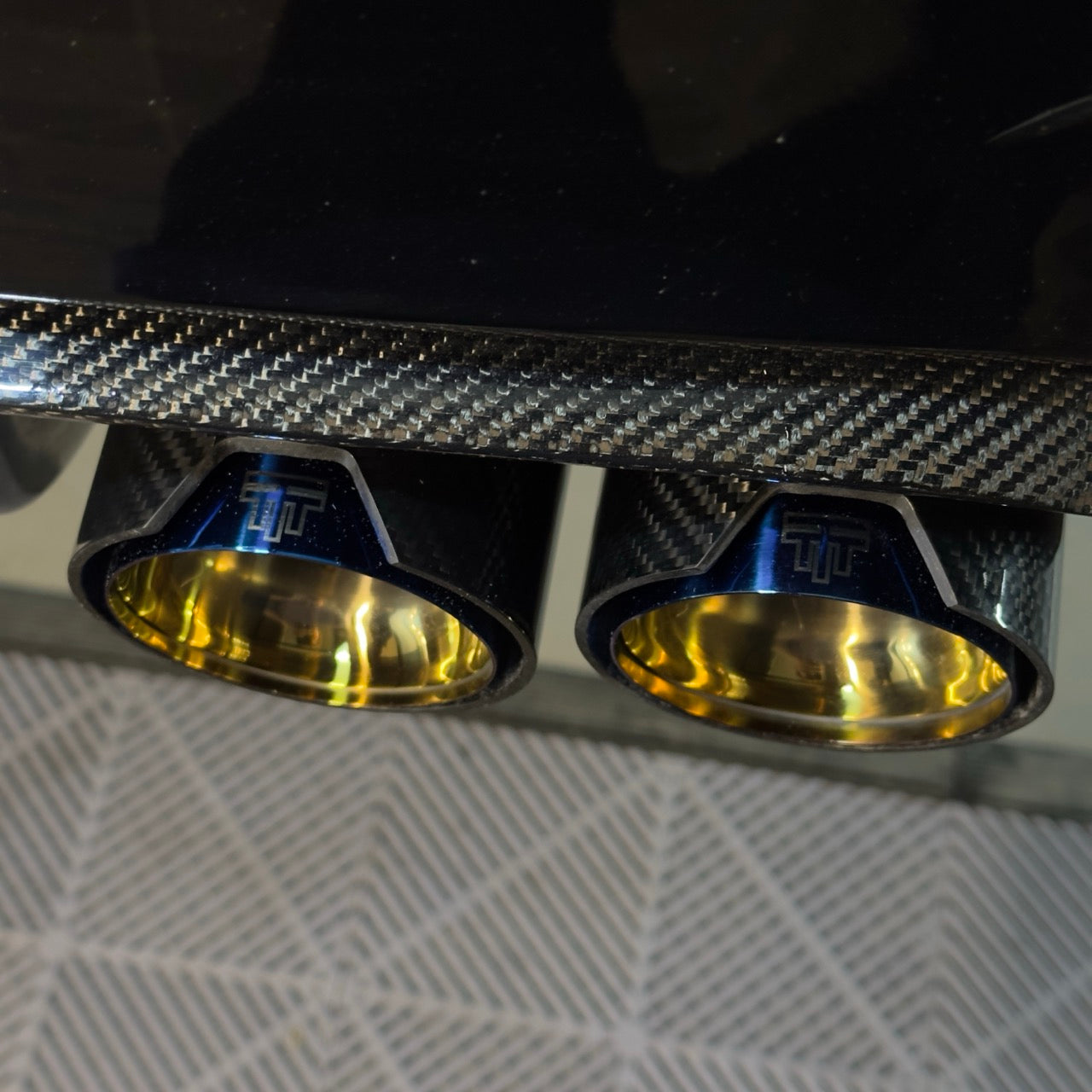 TTT Carbon Fibre Exhaust Tips - Compatible with BMW M3 (F80) - Twenty Two Tuning Exhaust Tips