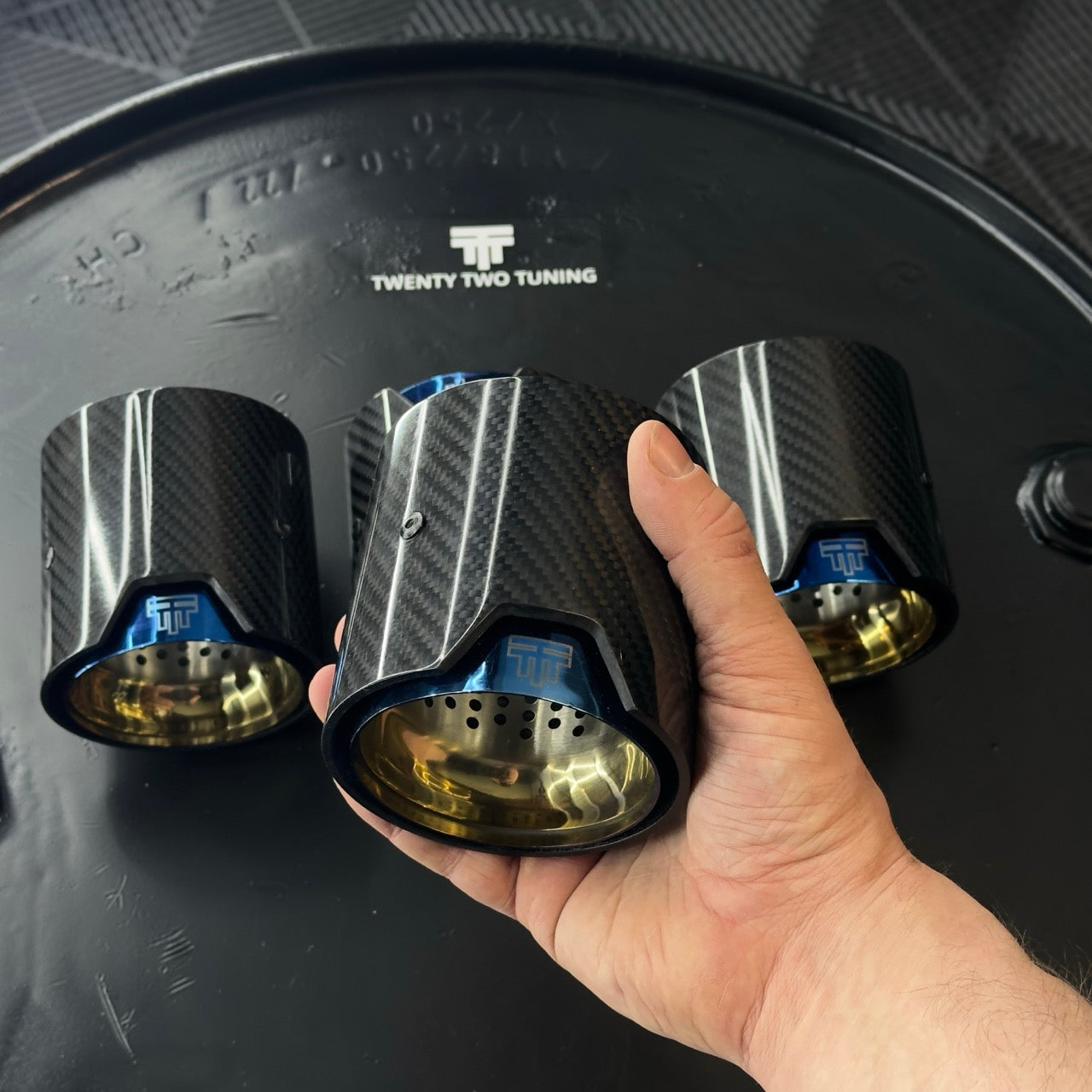 TTT Carbon Fibre Exhaust Tips - Compatible with BMW M4 (F82/F83) - Twenty Two Tuning Exhaust Tips