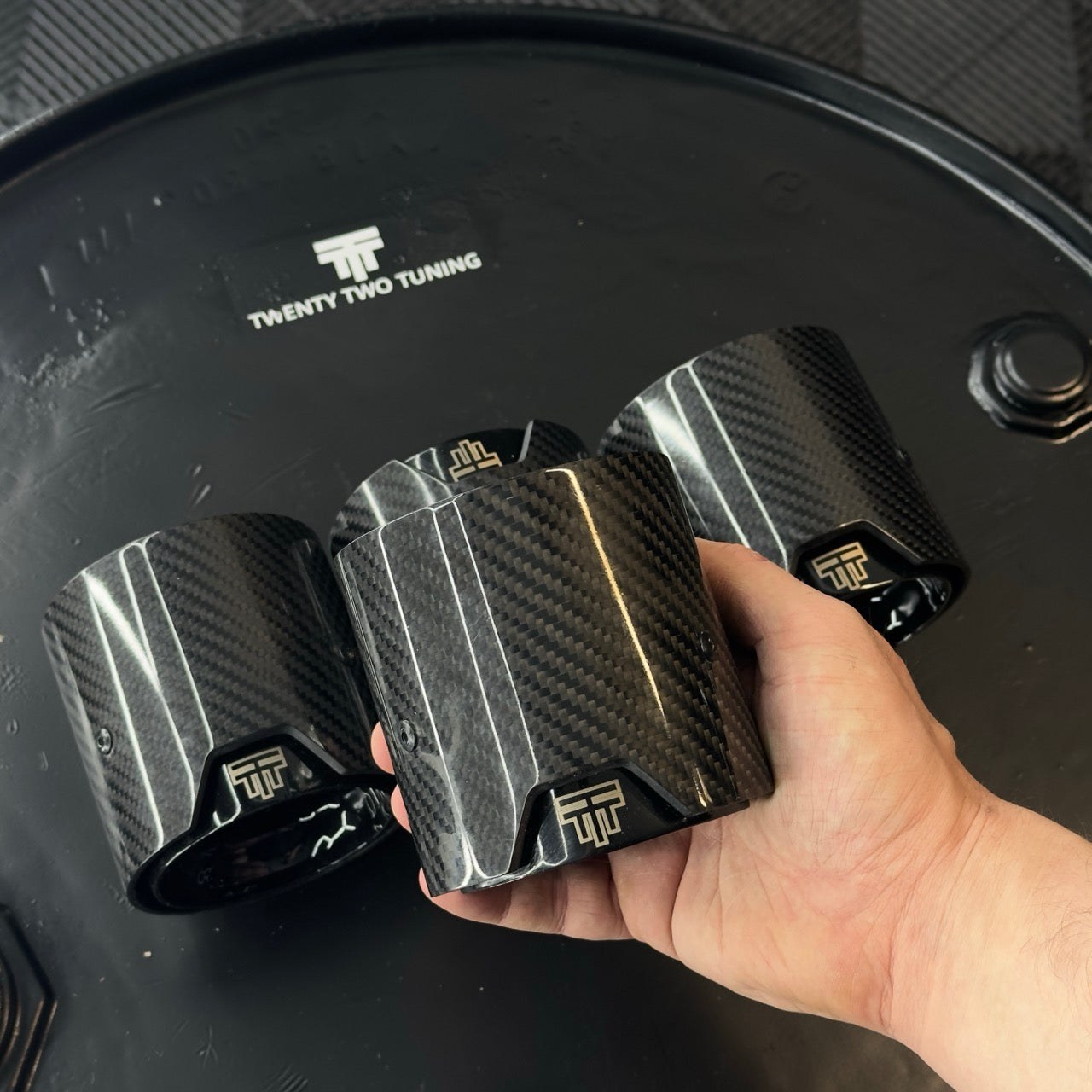 TTT Carbon Fibre Exhaust Tips - Compatible with BMW M4 (F82/F83) - Twenty Two Tuning Exhaust Tips