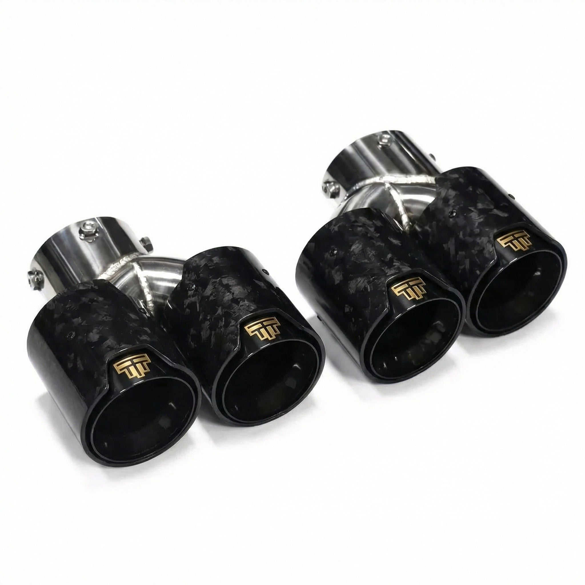 TTT Forged Carbon Fibre Exhaust Tips - Compatible with BMW 4 Series M440I/M440D (G22/G23/G26) - Twenty Two Tuning Exhaust Tips