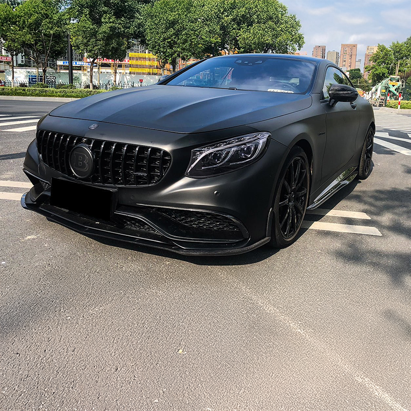 Bandeau inférieur de pare-chocs avant en fibre de carbone OEM+ compatible avec Mercedes S63 (C217/A217)