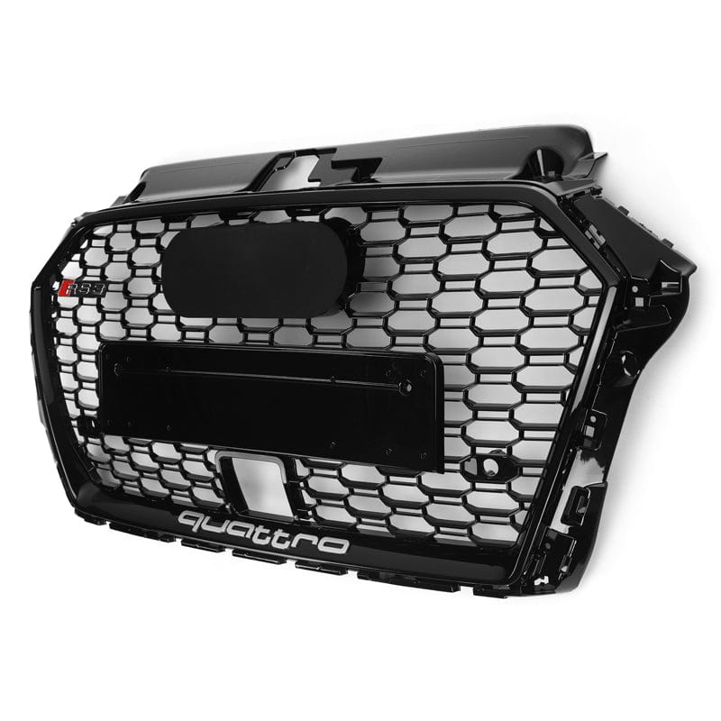 Audi A3/S3 (8V) Facelift Gloss Black Honeycomb Grille With ACC - Twenty Two Tuning Front Grille