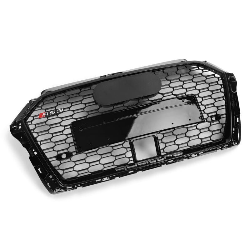 Audi A3/S3 (8V) Facelift Gloss Black Honeycomb Grille With ACC - Twenty Two Tuning Front Grille