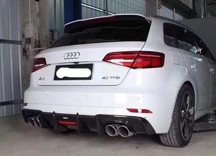 Audi A3/S3 (8V) Hatchback Facelift Karbel Style Carbon Fibre Rear Diffuser - Twenty Two Tuning Rear Diffuser