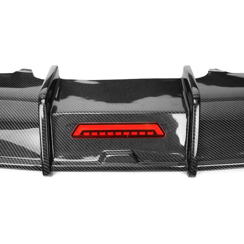 Audi A4/S4 (B9) S Line Karbel Style Carbon Fibre Rear Diffuser with 3rd Brake Light - Twenty Two Tuning Rear Diffuser