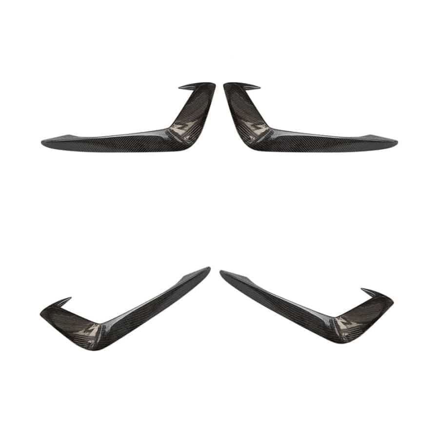 Audi A4/S4 (B9) S Line Saloon Carbon Fibre Front Bumper Fog Light Surrounds - Twenty Two Tuning Front Canards/Bumper Inserts