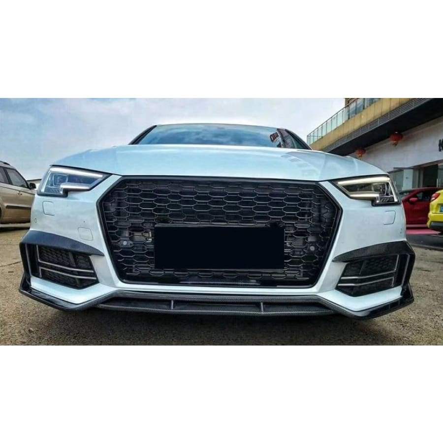 Audi A4/S4 (B9) S Line Saloon Carbon Fibre Front Bumper Fog Light Surrounds - Twenty Two Tuning Front Canards/Bumper Inserts
