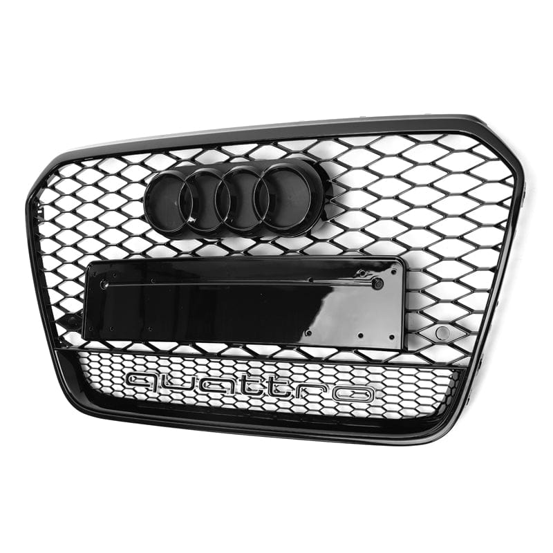 Audi A6/S6 (C7) RS6 Style Gloss Black Honeycomb Front Grille - Twenty Two Tuning Front Grille