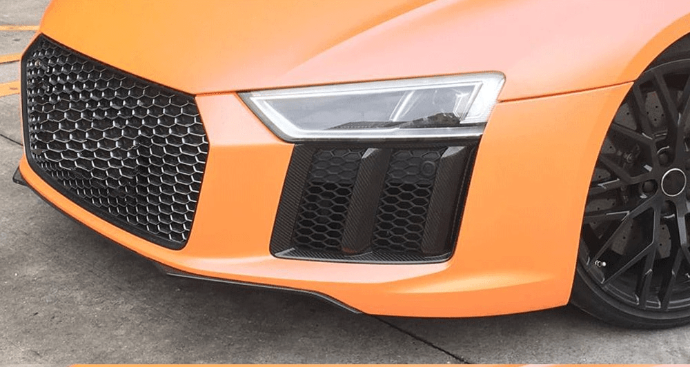 Audi R8 V10 (4S) OEM+ Performance Style Carbon Fibre Front Fog Trims - Twenty Two Tuning Front Canards/Bumper Inserts