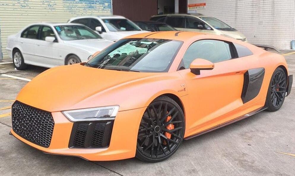 Audi R8 V10 (4S) OEM+ Performance Style Carbon Fibre Front Fog Trims - Twenty Two Tuning Front Canards/Bumper Inserts