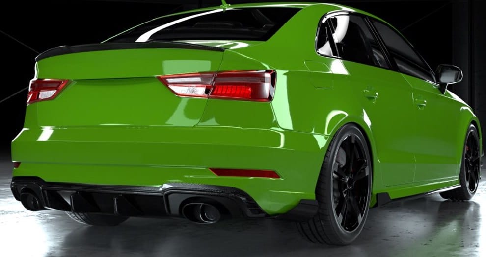 Audi RS3 (8V) Saloon Carbon Fibre X Style Rear Diffuser - Twenty Two Tuning Rear Diffuser