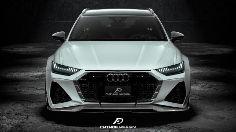 Audi RS6 Avant (C8) Future Design Carbon Fibre Front Lip Spoiler - Future Design Front Lip