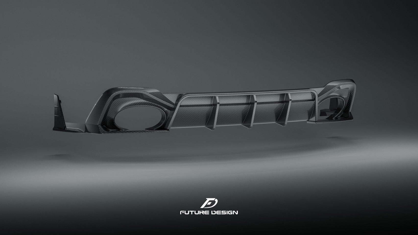 Audi RS6 Avant (C8) Future Design Carbon Fibre Rear Diffuser With Splitters - Future Design Rear Diffuser