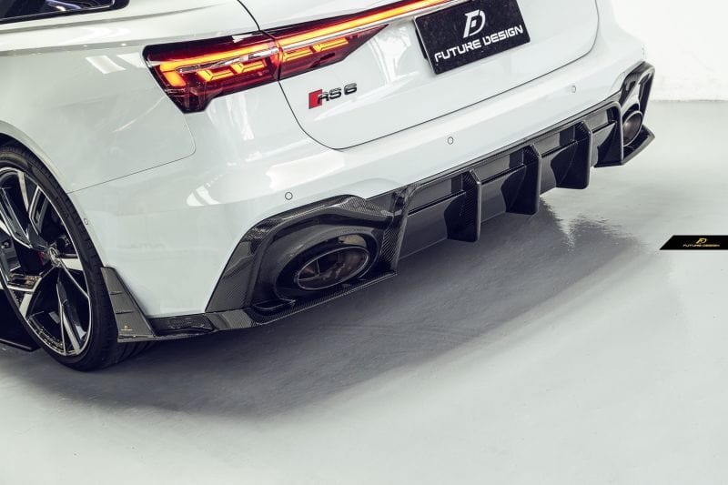 Audi RS6 Avant (C8) Future Design Carbon Fibre Rear Diffuser With Splitters - Future Design Rear Diffuser