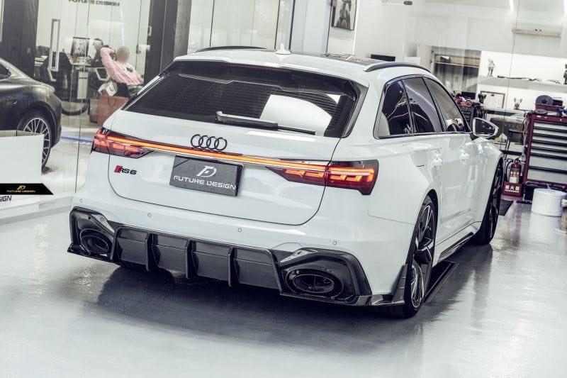 Audi RS6 Avant (C8) Future Design Carbon Fibre Rear Diffuser With Splitters - Future Design Rear Diffuser