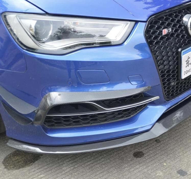 Audi S3 (8V) Carbon Fibre Front Bumper Fog Grille Surround - Twenty Two Tuning Front Canards/Bumper Inserts