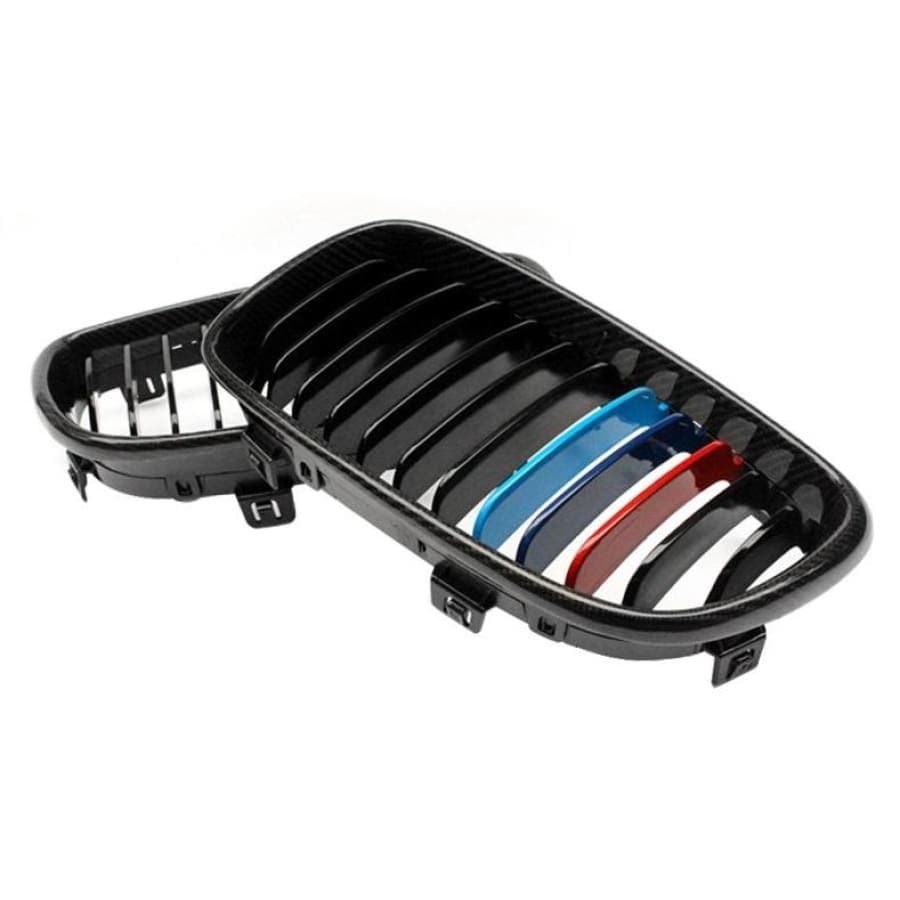 BMW 1 Series/1M (E81/E82/E87/E88) Tri-Colour Carbon Fibre Front Grille - Twenty Two Tuning Front Grille