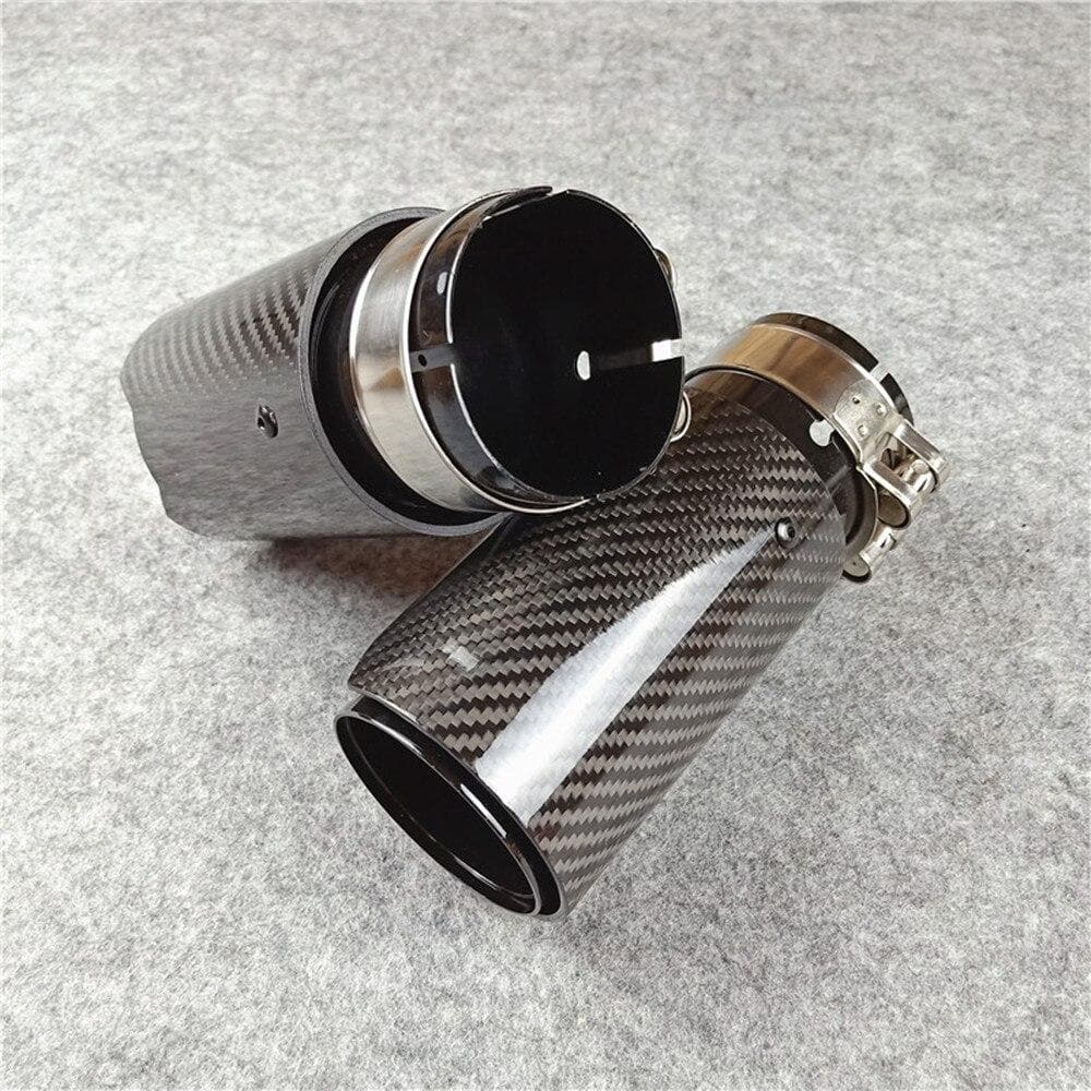 BMW 3 Series (E90/E91/E92/E93) 335I/335D Black M Performance Style Carbon Fibre Exhaust Tips - Twenty Two Tuning Exhaust Tips