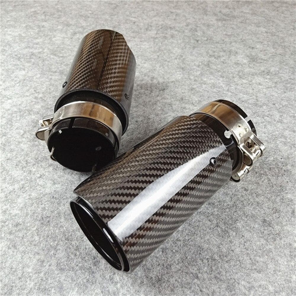 BMW 3 Series (E90/E91/E92/E93) 335I/335D Black M Performance Style Carbon Fibre Exhaust Tips - Twenty Two Tuning Exhaust Tips