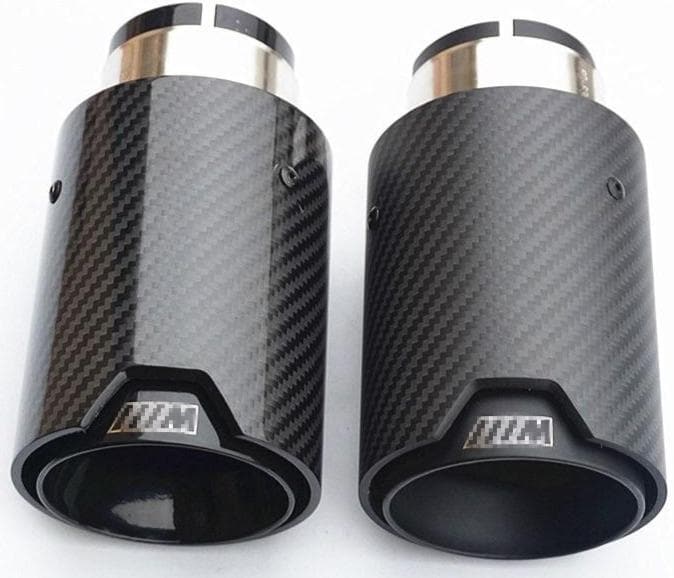 BMW 3 Series (E90/E91/E92/E93) 335I/335D Black M Performance Style Carbon Fibre Exhaust Tips - Twenty Two Tuning Exhaust Tips