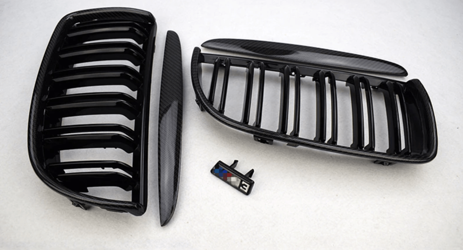 BMW 3 Series (E90/E91) Pre-LCI Carbon Fibre Grille Replacements - Twenty Two Tuning Front Grille