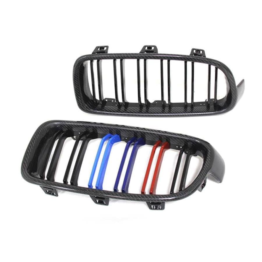 BMW 3 Series (F30/F31) Tri-Colour M Style Carbon Fibre Front Grilles - Twenty Two Tuning Front Grille