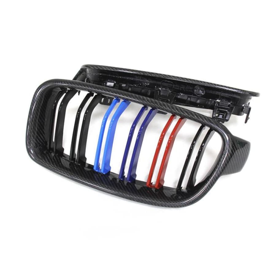 BMW 3 Series (F30/F31) Tri-Colour M Style Carbon Fibre Front Grilles - Twenty Two Tuning Front Grille