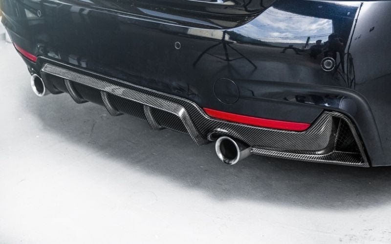 BMW 4 Series (F32/F33/F36) 435I/440I M Performance Style Carbon Fibre Rear Diffuser - Twenty Two Tuning Rear Diffuser