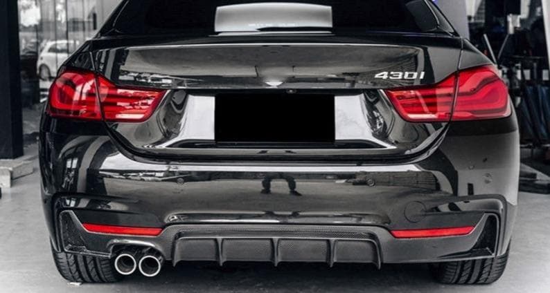 BMW 4 Series (F32/F33/F36) M Performance Style ABS Plastic Rear Diffuser - Twenty Two Tuning Rear Diffuser