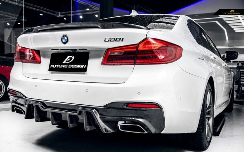 BMW 5 Series (G30/G31) M5 Style Carbon Fibre Rear Diffuser - Future Design Rear Diffuser