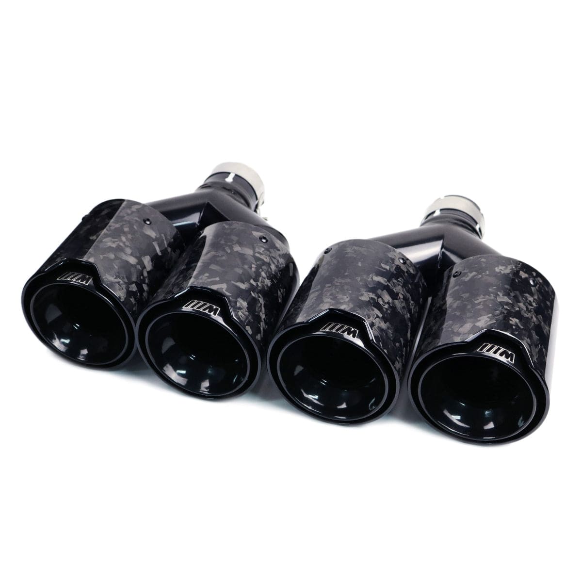BMW Dual M Performance Style Black Forged Carbon Fibre Exhaust Tips - Twenty Two Tuning Exhaust Tips