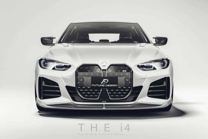 BMW I4 (G26) Future Design Carbon Fibre Front Lip Spoiler - Future Design Front Lip