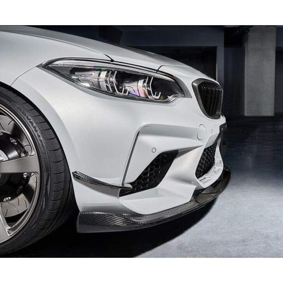 BMW M2 (F87) 3D Design Style Carbon Fibre Front Canards - Twenty Two Tuning Front Canards/Bumper Inserts
