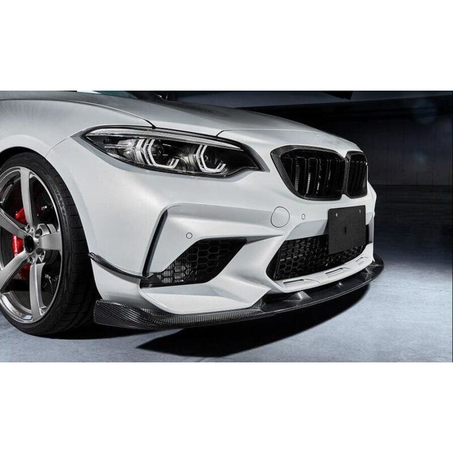 BMW M2 (F87) 3D Design Style Carbon Fibre Front Canards - Twenty Two Tuning Front Canards/Bumper Inserts