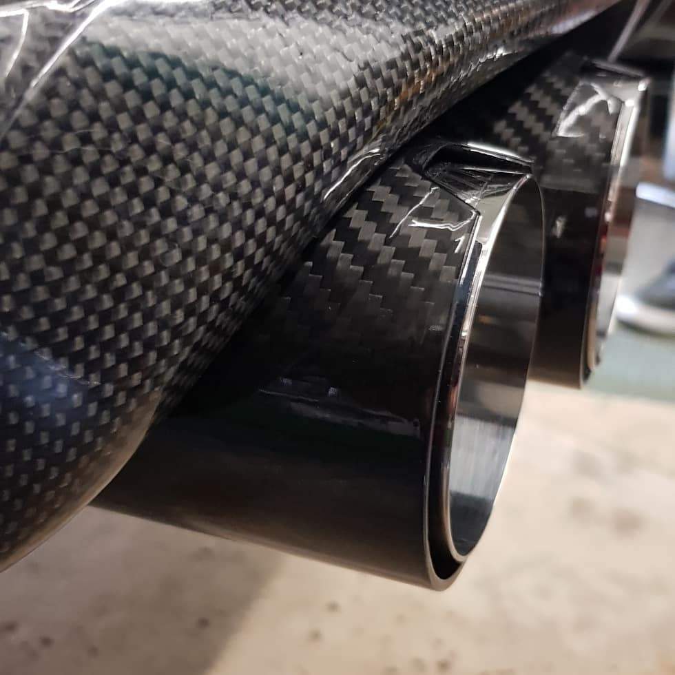 BMW M3 (E90/E92/E93) (S65) M Performance Style Carbon Fibre Exhaust Tips - Twenty Two Tuning Exhaust Tips