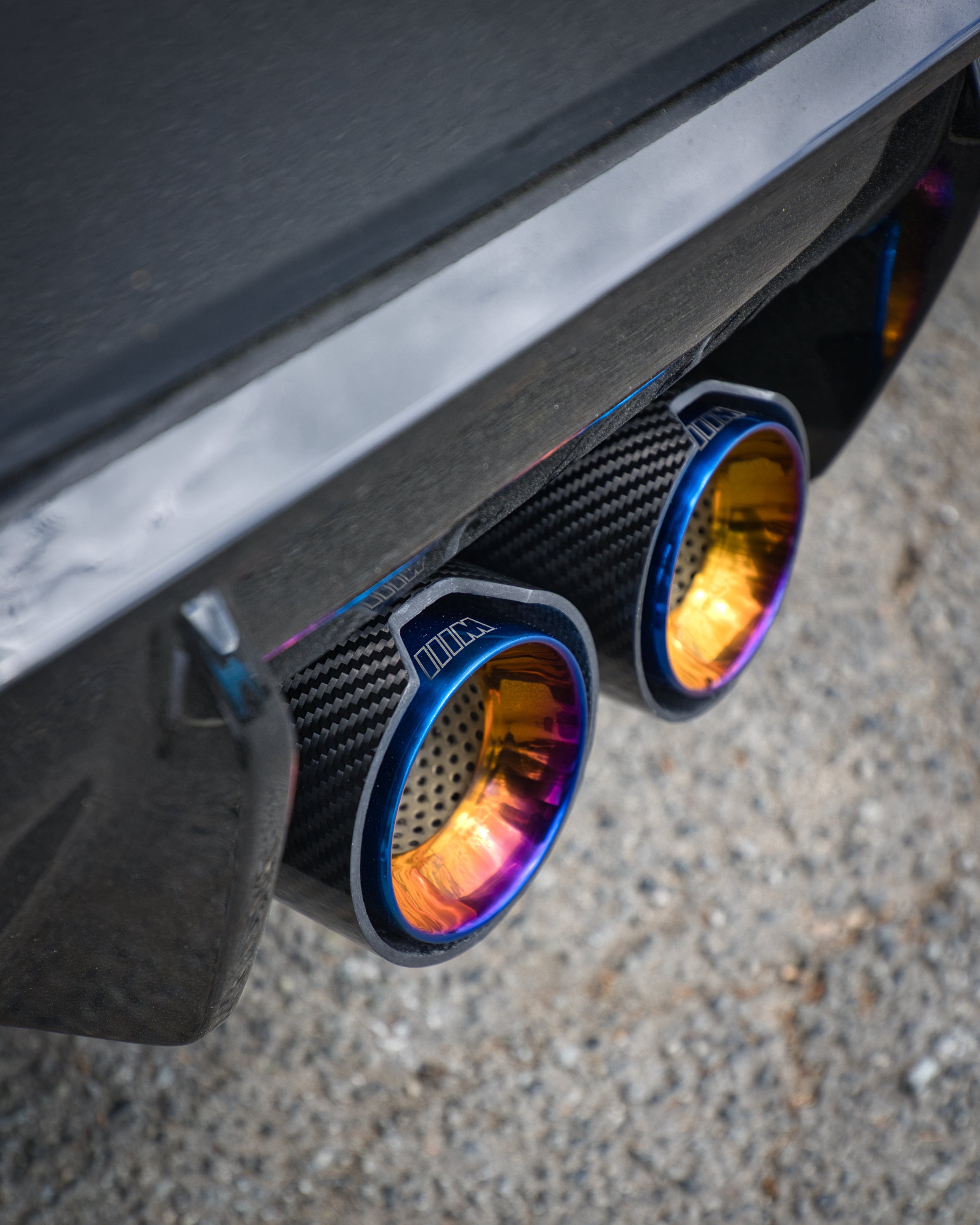BMW M3/M4 Blue M Performance Style Carbon Fibre Exhaust Tips (G80/G81/G82/G83) - Twenty Two Tuning Exhaust Tips